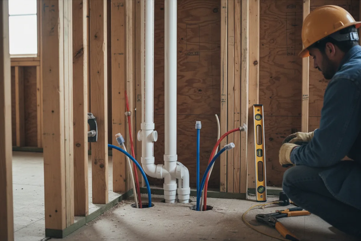 Drain and supply rough-in during Leak Detection in Trent